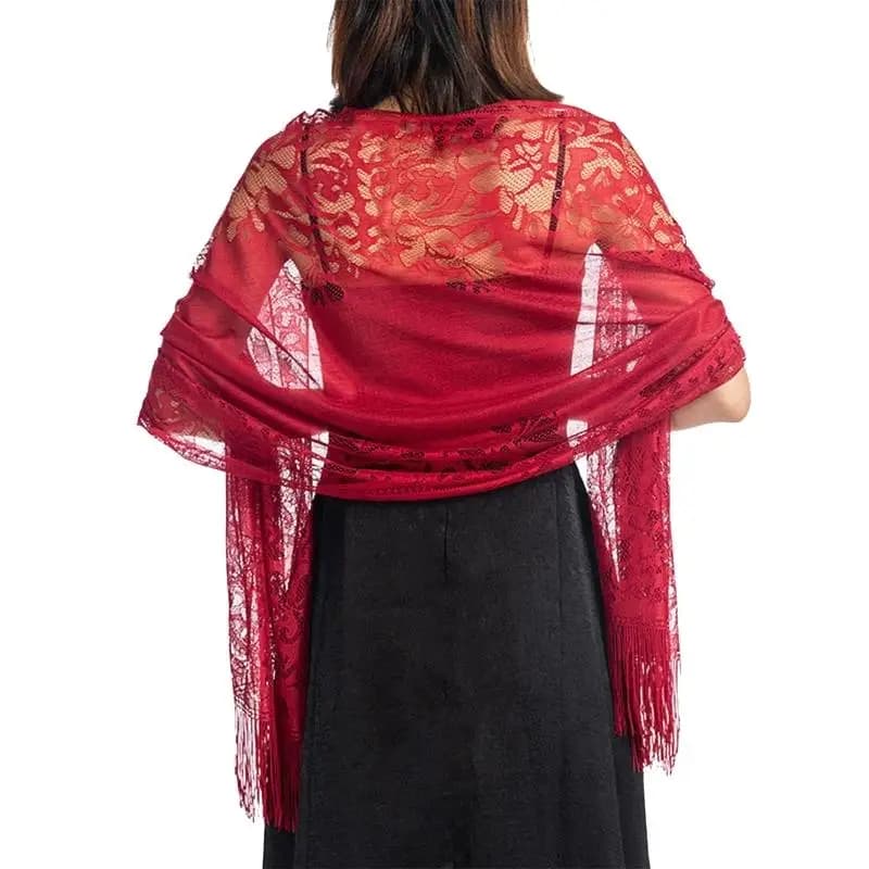 Sheer Tassel Shawl Wrap