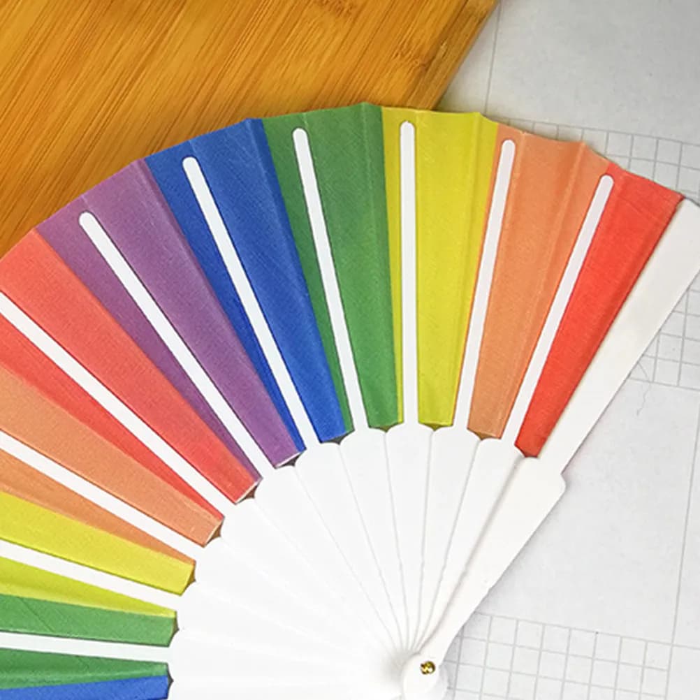 Rainbow Folding Fans
