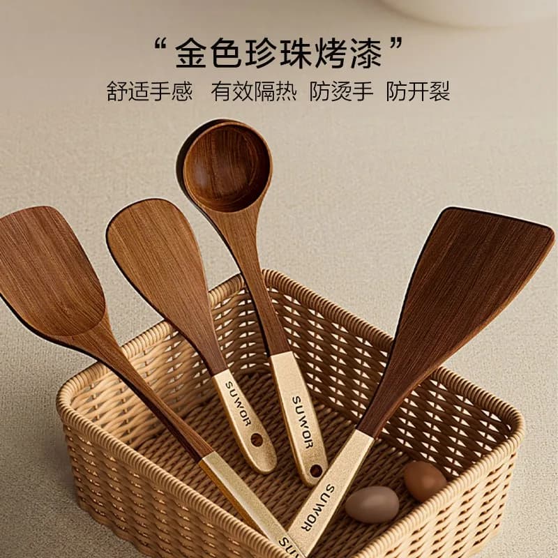 Ebony Wooden Spatula for Cooking
