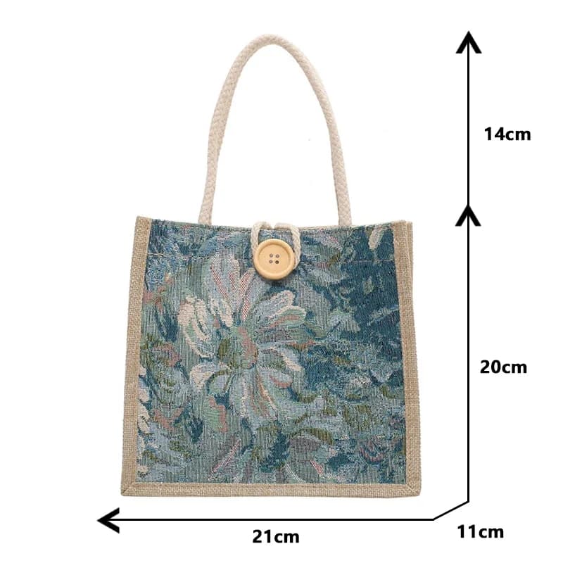 Portable Linen Hand Bag Women