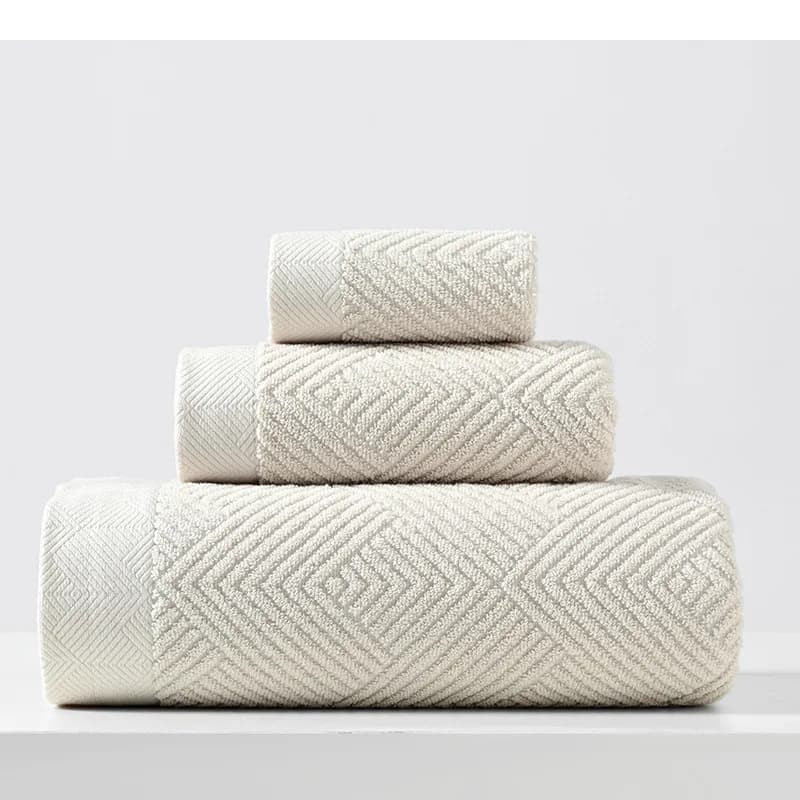 Bath Towel Set 3-Piece Quick Dry Cotton
