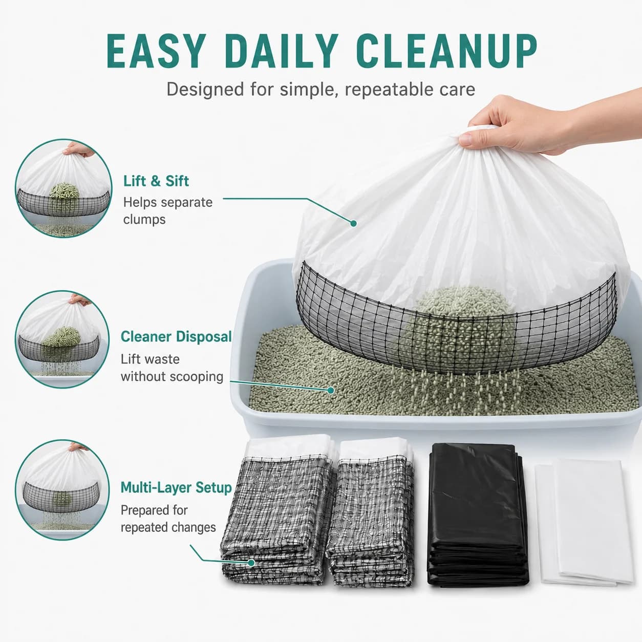 Disposable Cat Litter Box Sifting Liners