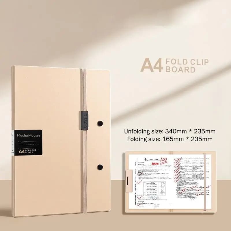 Foldable A4 Document Organizer with Metal Clip