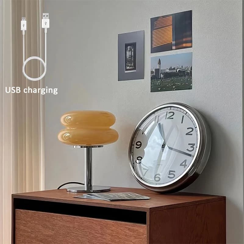 Glass Retro Bedside Table Lamp