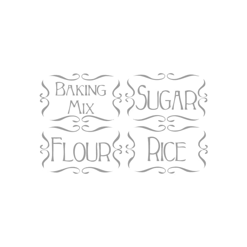 Kitchen Jar Label Vinyl Stickers Set of 4