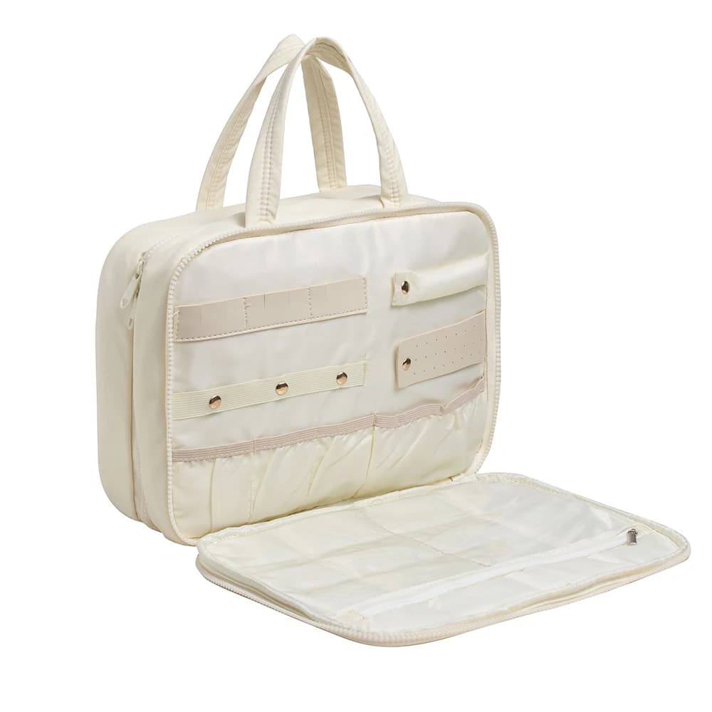 Toiletry Bag, Portable Hanging Storage Pouch with Hook, for Travel-Size Shampoo, Hairbrush Sets & Makeup Accessories