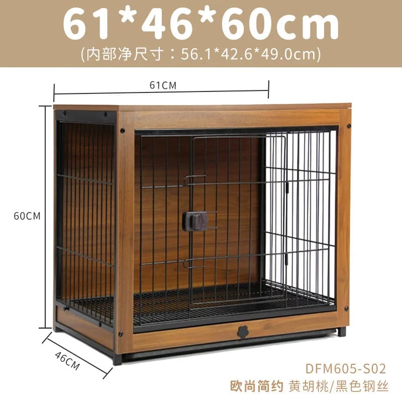 Wooden Dog Crate with Litter Box Pen