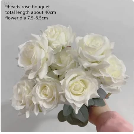 Wedding Decor Rose white artificial rose flower Green leaf row road guide Hydrangea flower silk flower