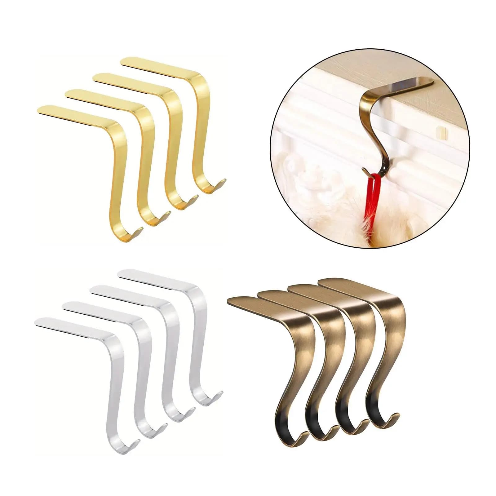 Adjustable Fireplace Stocking Holder Hooks