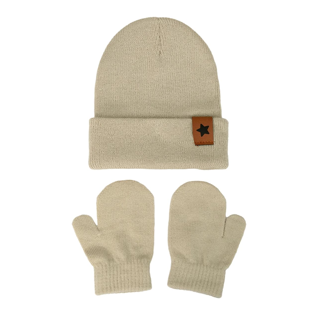 Winter Kids Knitted Gloves and Hat Set