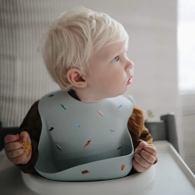 Waterproof Silicone Baby Bib With Crumb Catcher