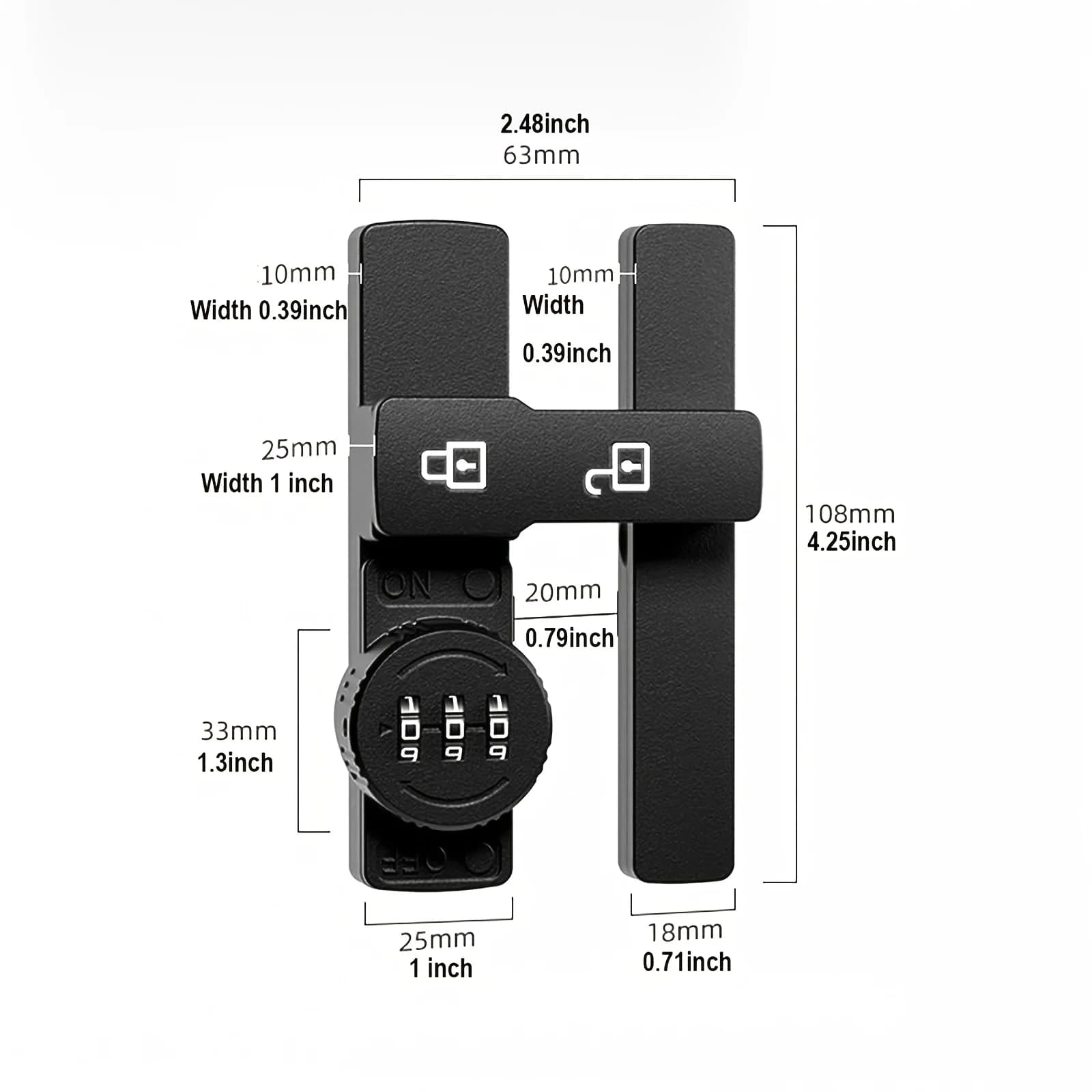 Password Combination Barn Door Lock