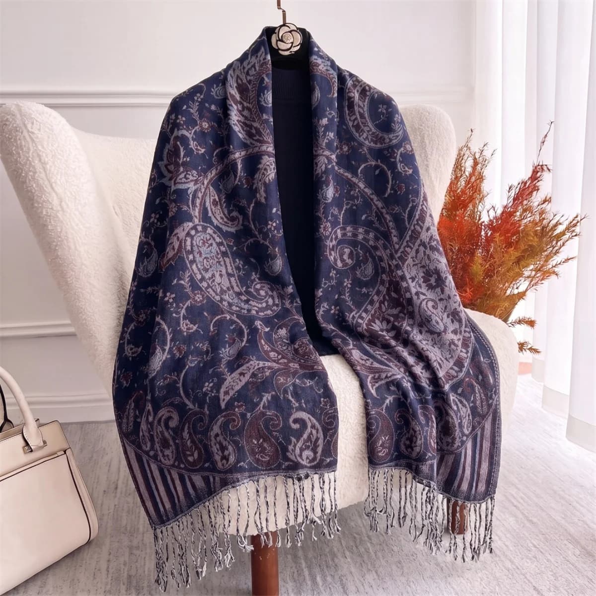 Pashmina Botanical Print Scarf Wrap Shawl