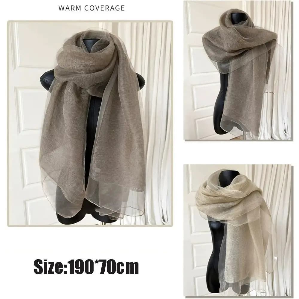 Mulberry Silk Blend Double Layer Scarf