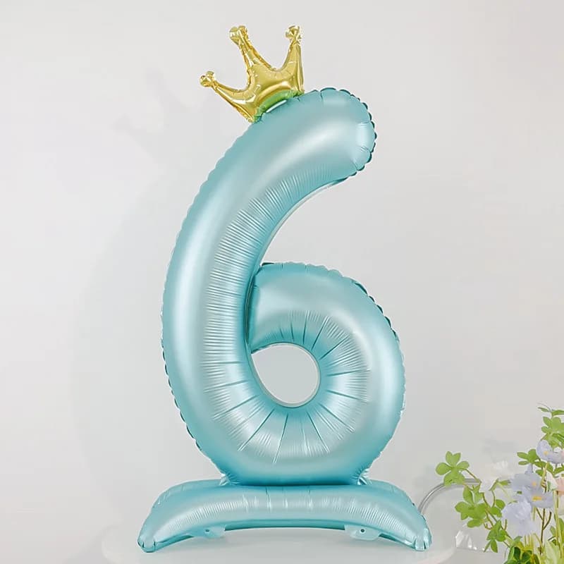 32 Inch Standing Number Balloon With Crown