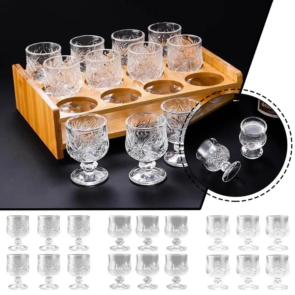 Diamond Cut Glass Goblets Set of 6