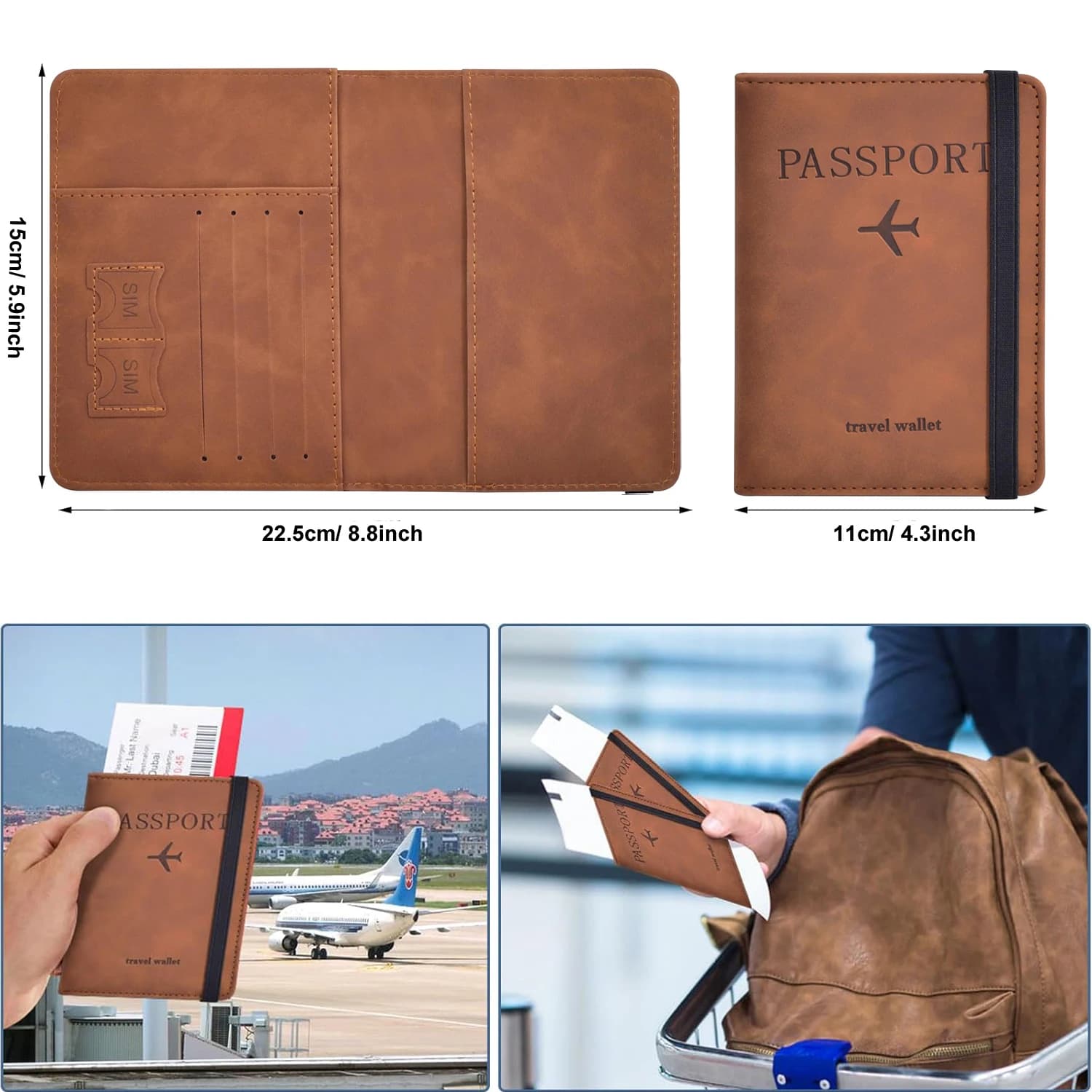 Passport Holder Wallet with RFID Blocking