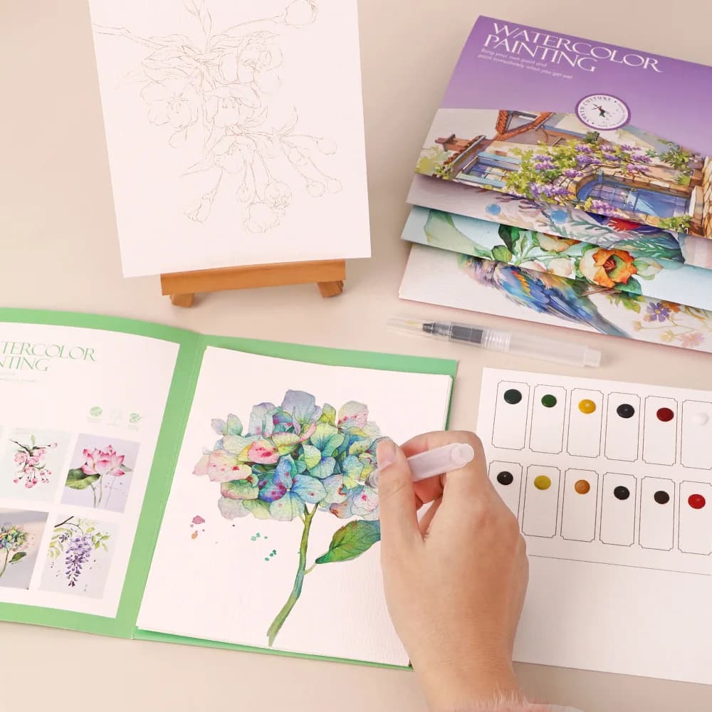 Watercolor Painting Set With Paper and Pen