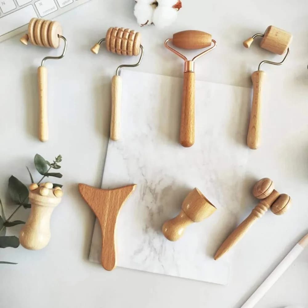 Wooden Facial Massage Tool Set