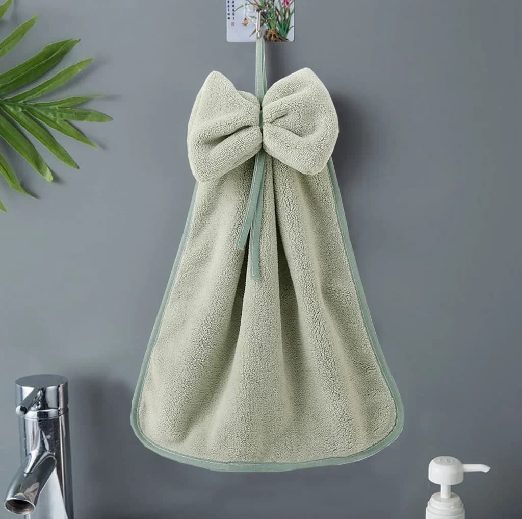 Bowknot Coral Fleece Hand Towels