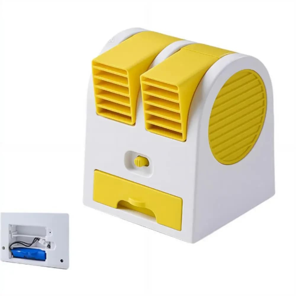 Portable Dual-Outlet Ice Cooling Desk Fan