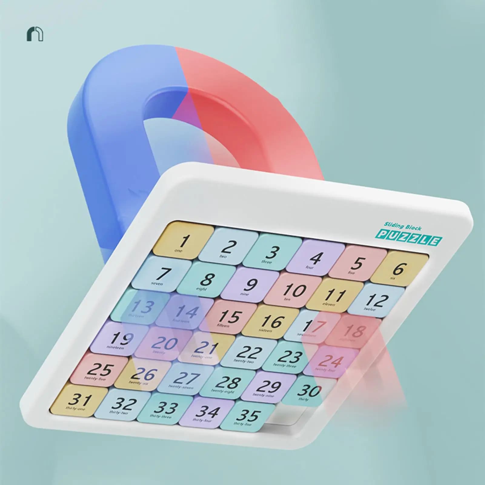 6x6 Magnetic Sliding Number Block Puzzle