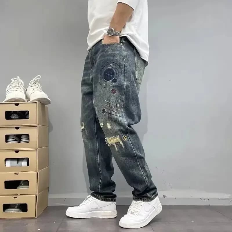 Men's Heavy Duty Washed Denim Jeans