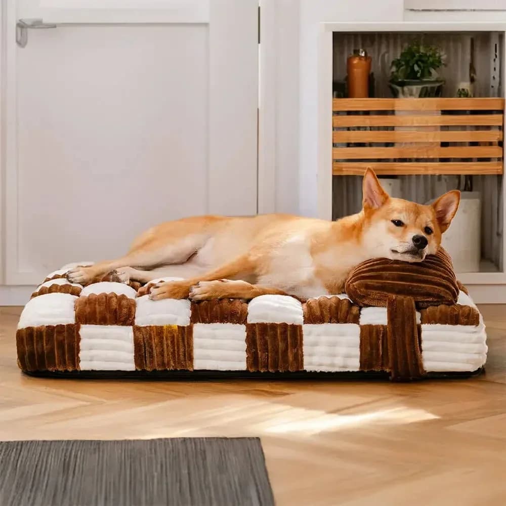 Handmade Plush Orthopedic Dog Bed with Pillow