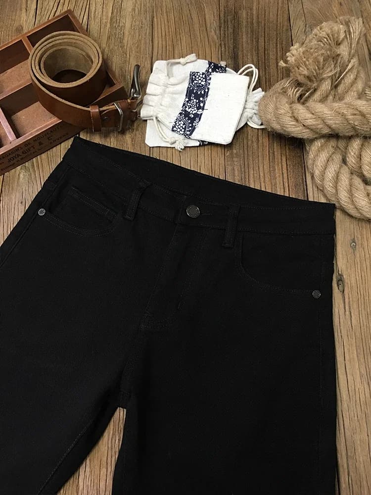 Men's Black Elastic Skinny Jeans