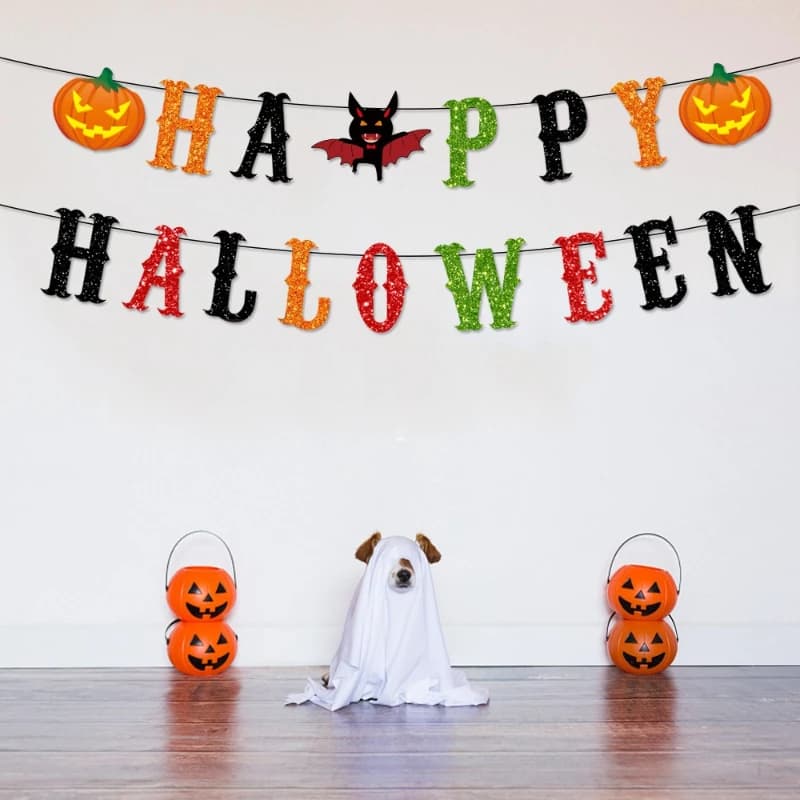 Halloween Party Decorations Triangle Banners Spiral Hanging Props Ghost Festival DIY