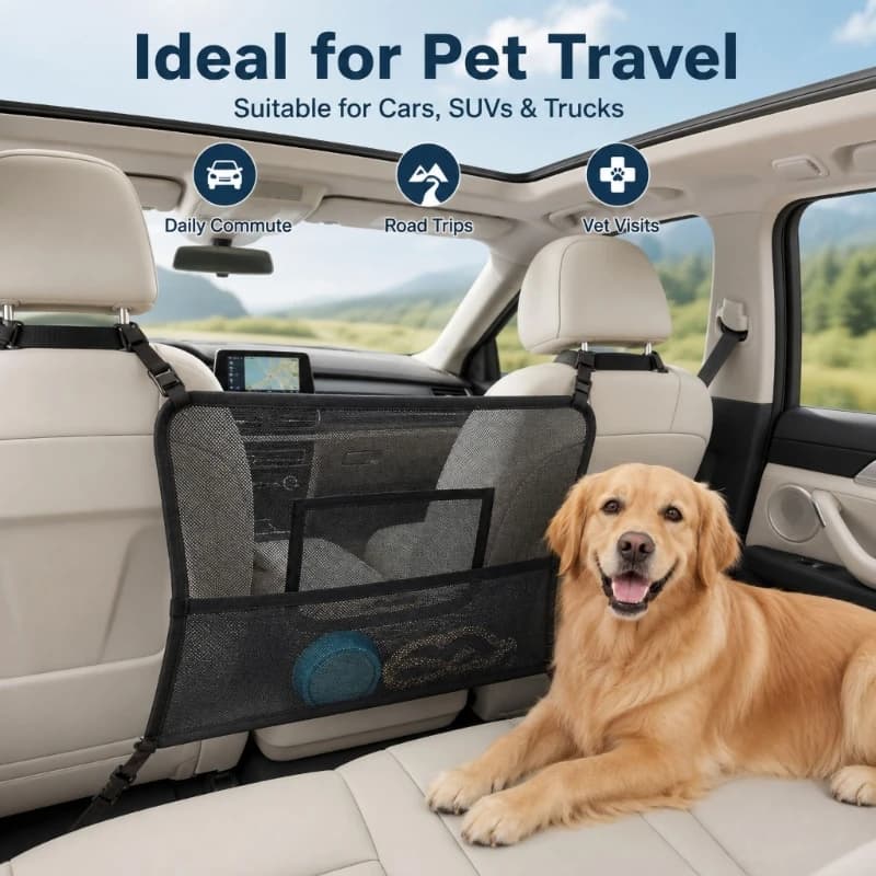 Car Rear Pet Barrier Mesh Divider