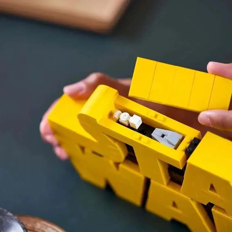 Black and Yellow Interlocking Brick Building Set