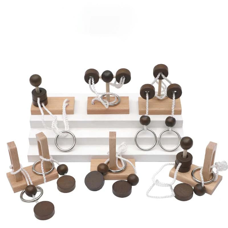 Wooden Rope Brain Teaser Puzzle