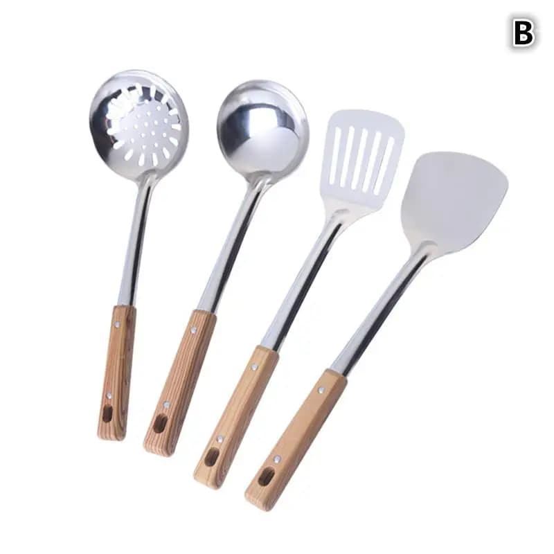Stainless Steel Wok Spatula with Wooden Handle