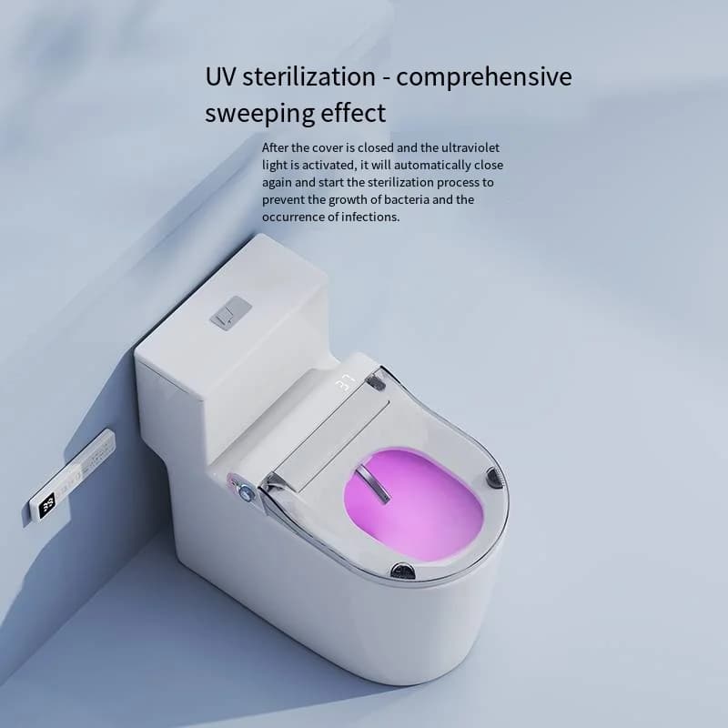 2025 Tiktok Small Size  Design Modern Smart Fully Automatic Flip Cover Remote Control Cleaning Drying Intelligent Toilet Seat