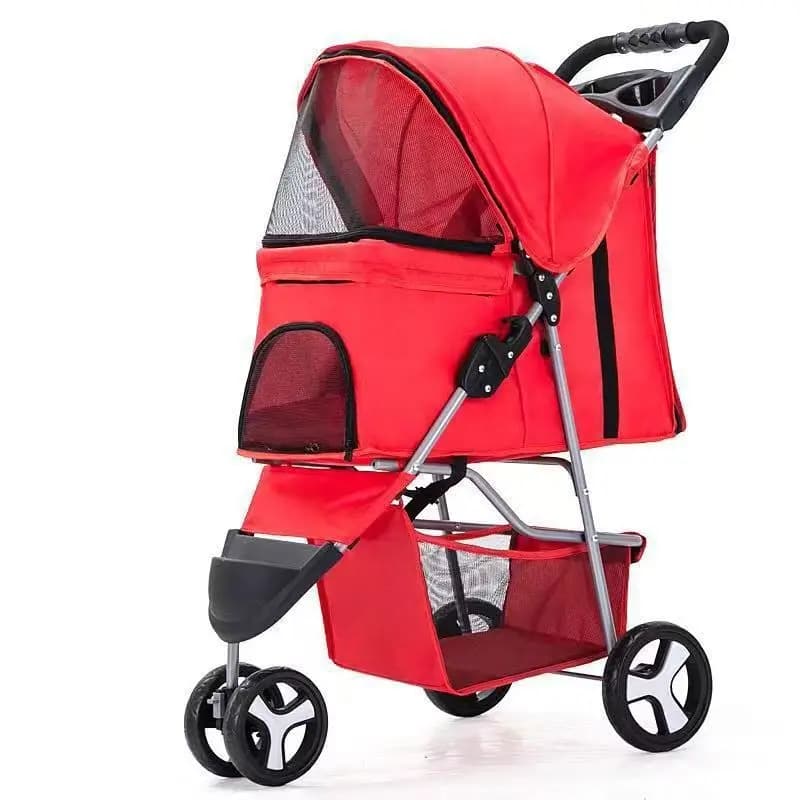 Folding Pet Stroller With Three Wheels