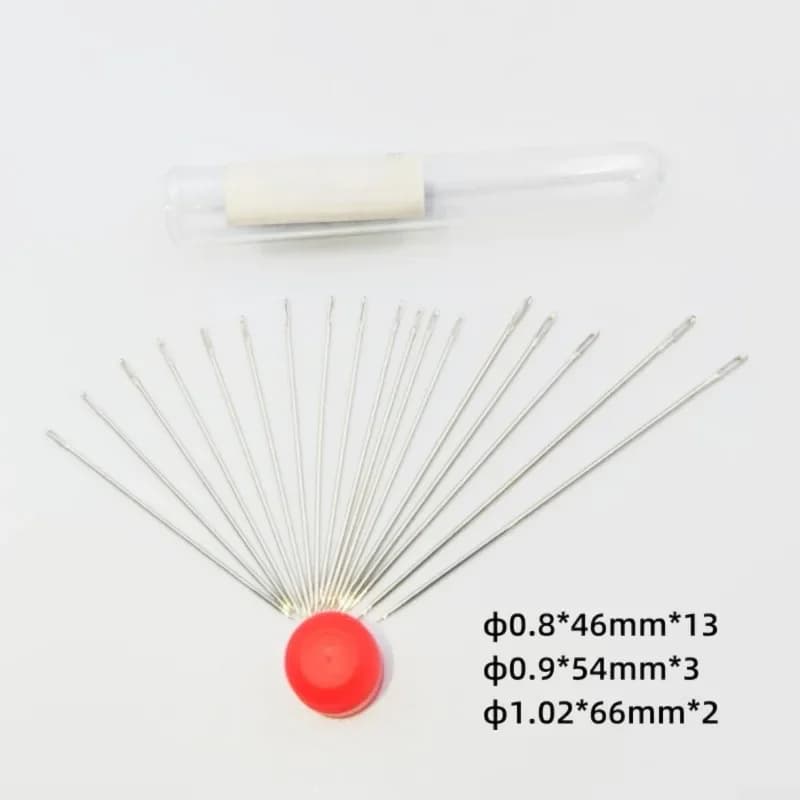 A complete sewing kit, equipped with a storage box, including a handmade DIY sewing needle, thread, as well as a storage box
