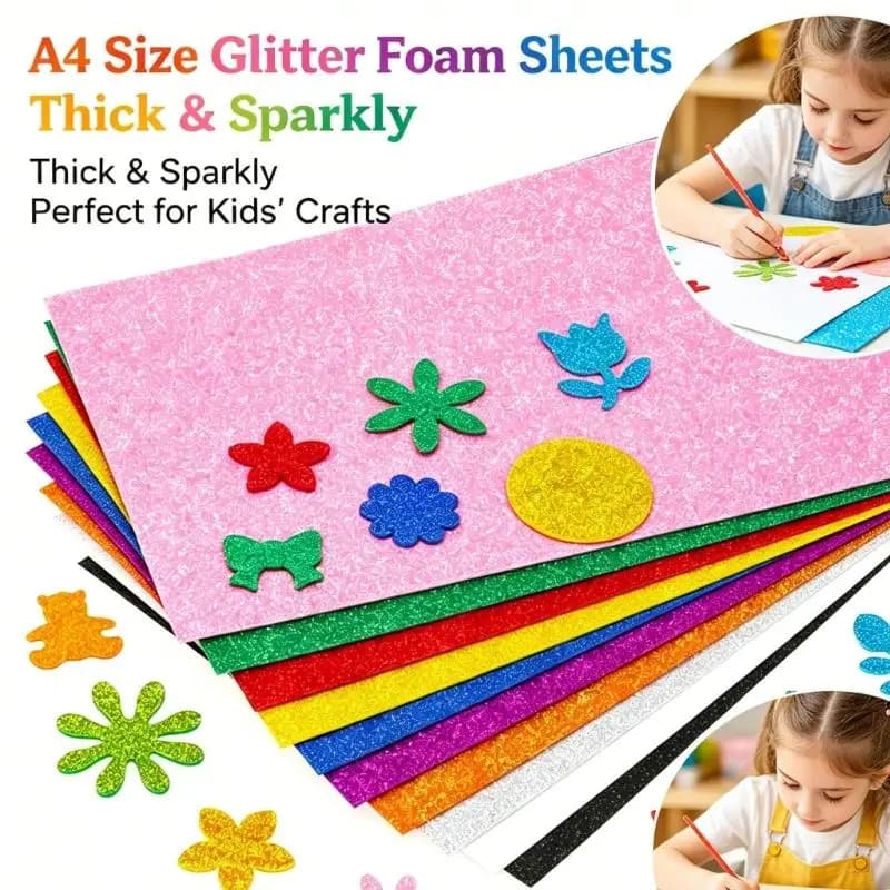 Glitter Foam Paper Sheets for Kids Crafts