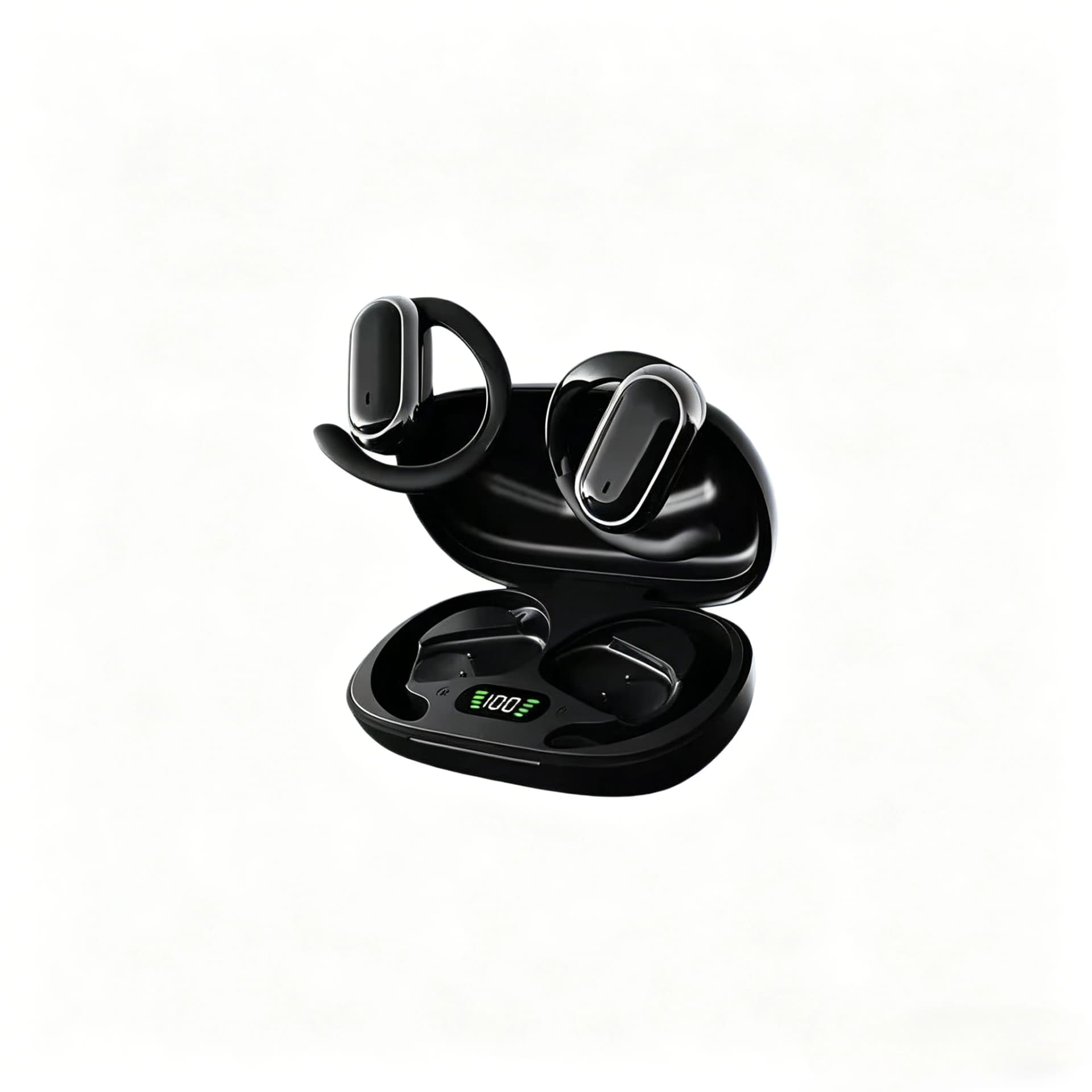 Wireless OWS Earhook Microphone Earphones with Smart LED Display Bluetooth 5.3 Earbuds for Enhanced Sound Comfort Headphones