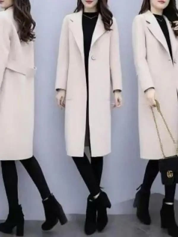 Plus Size Knee-Length Winter Woolen Coat