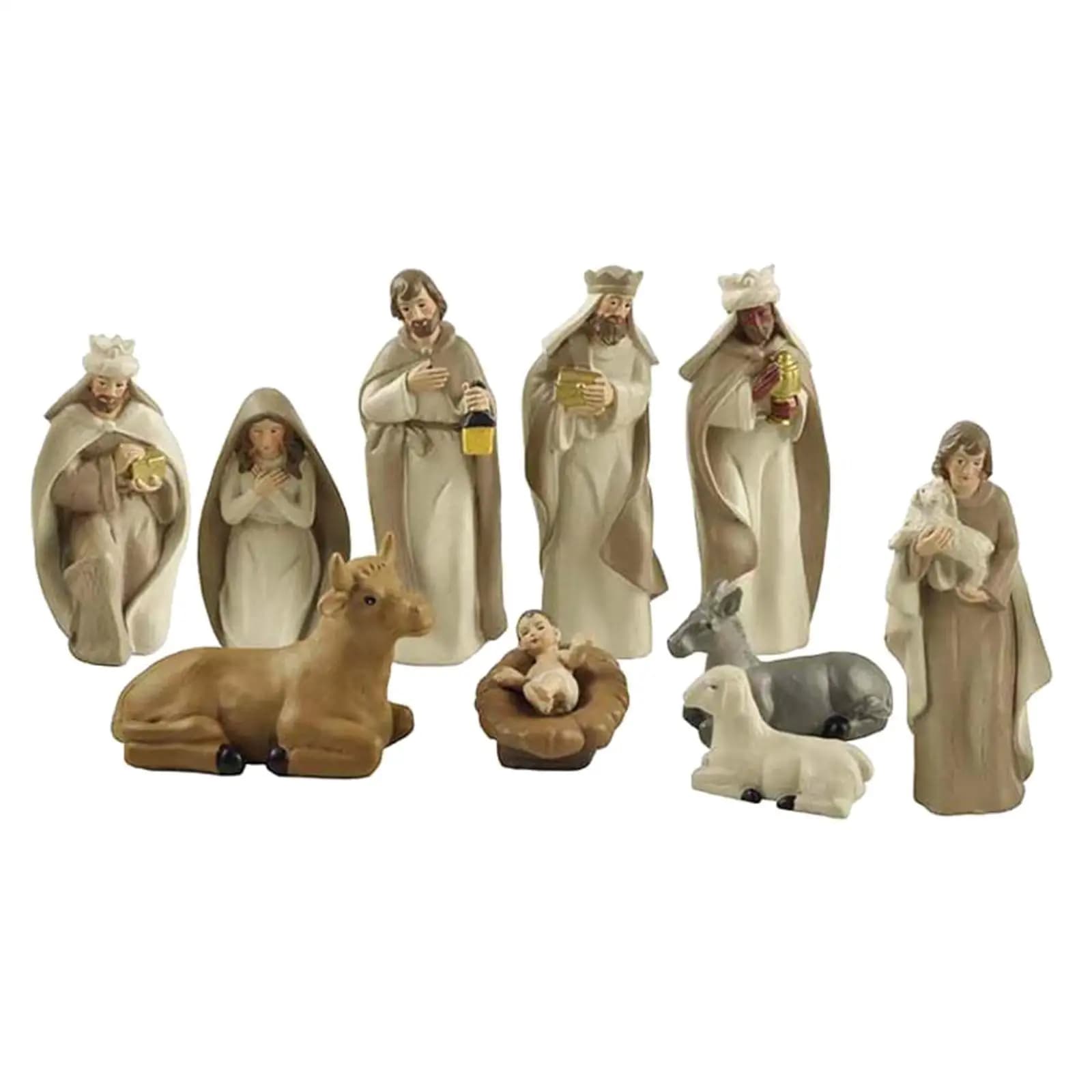 10-Piece Resin Nativity Set with Holy Family and Kings