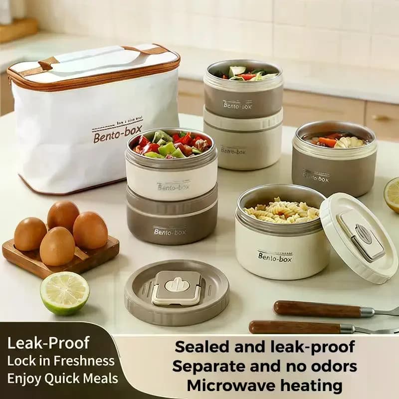 Stainless Steel Thermal Bento Lunch Box Set