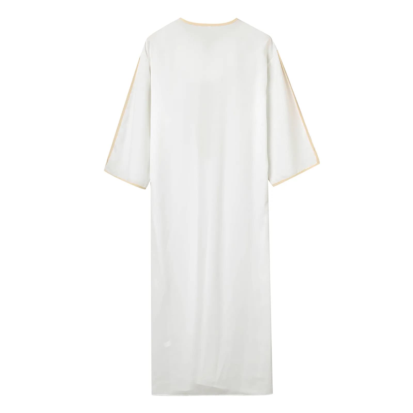 Men's Arabic Traditional Embroidered Jilbab Robe