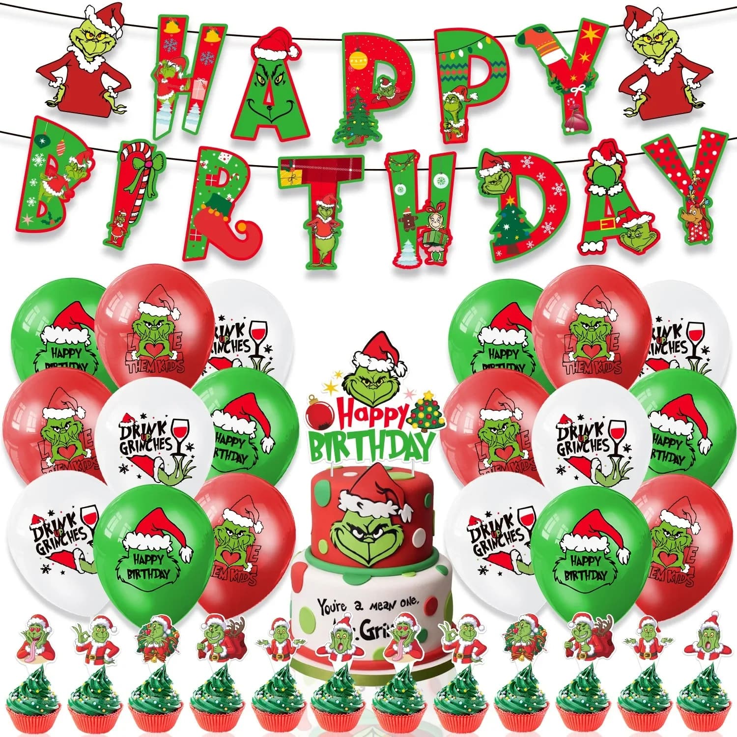 Christmas Holiday Party Decoration Set With Banner