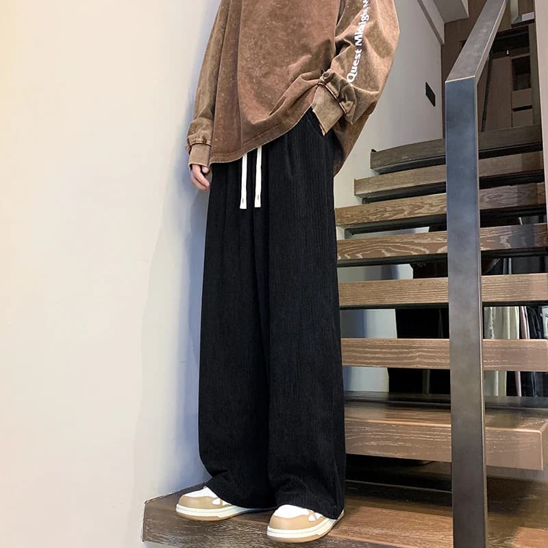 Men's High Waist Wide Leg Lounge Pants