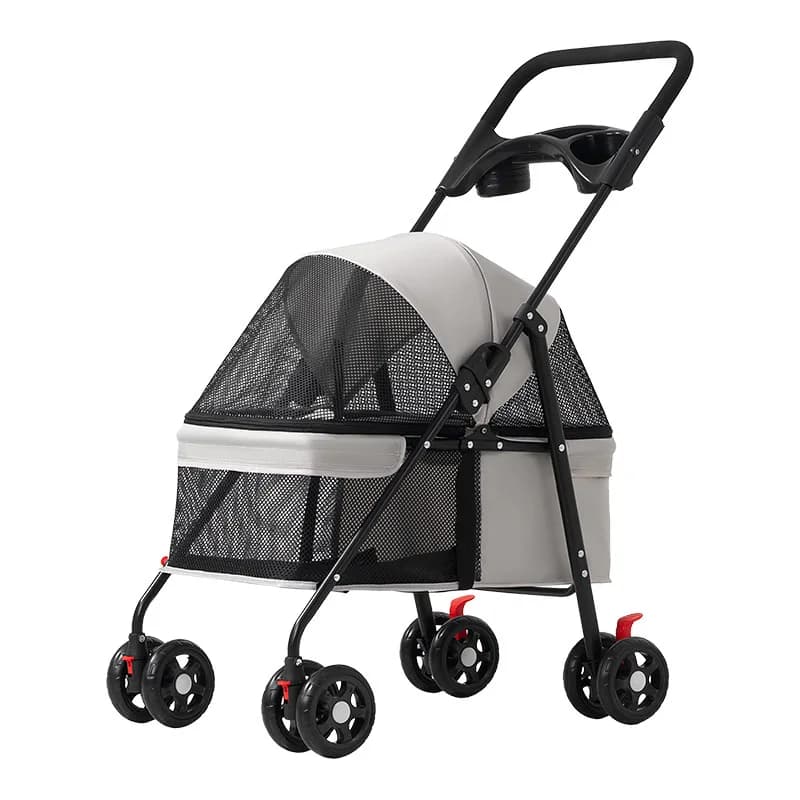 Lightweight Foldable Pet Stroller Outdoor Travel Hand Cart for Small Dogs Cats Teddy Walking Trip