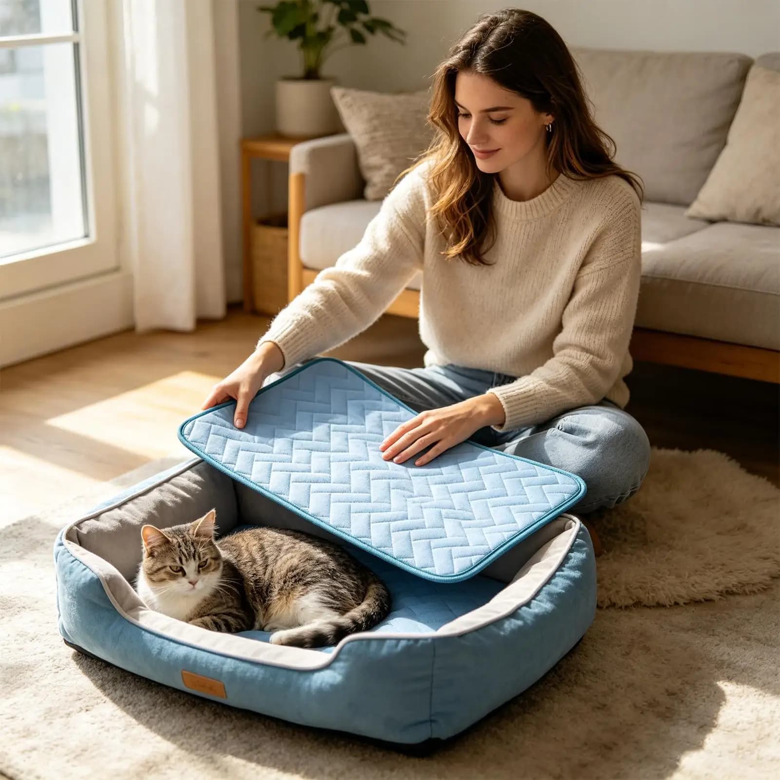 Cat Cooling Mat Ice Silk Pet Pad