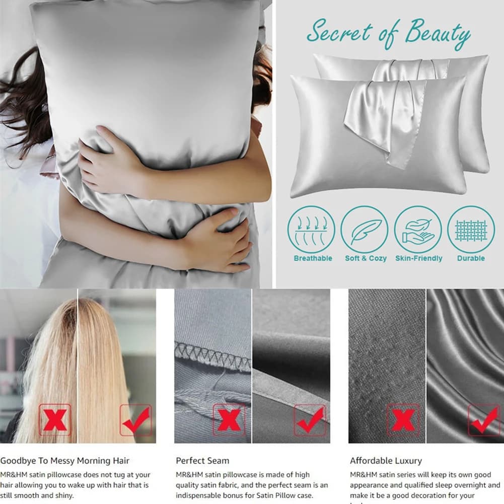 Queen Satin Pillowcase Set