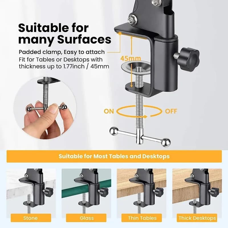 Flexible Arm Phone Tripod with Clamp