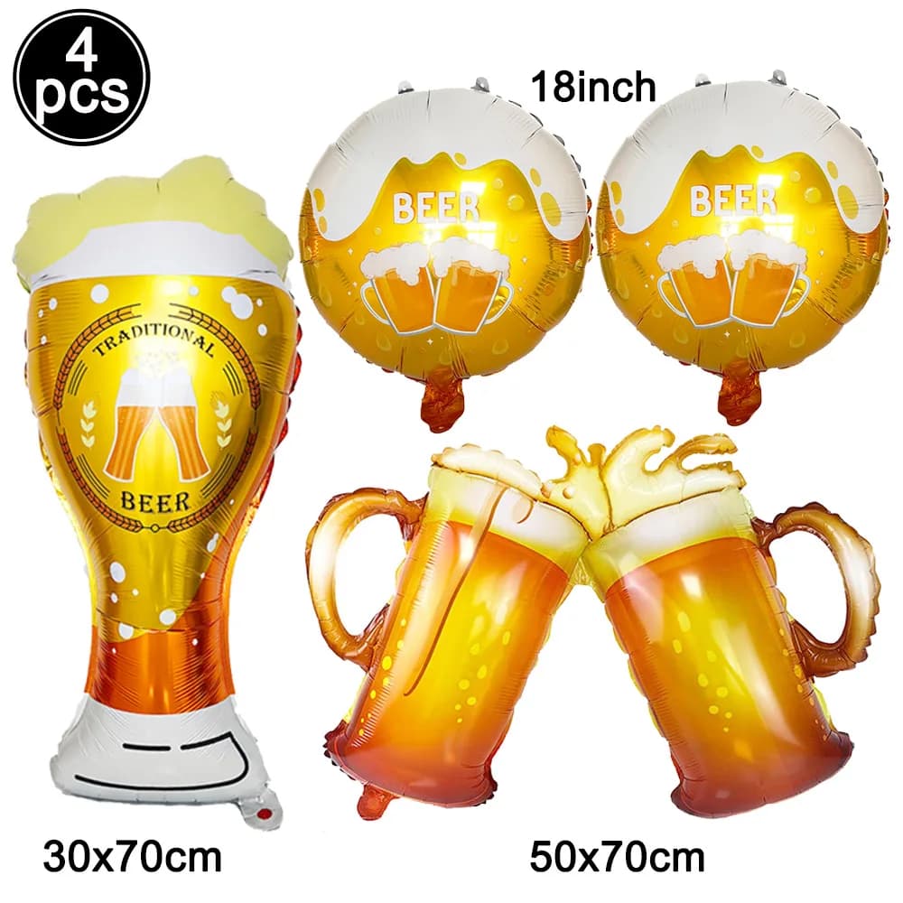 Adult Birthday Party Whisky Champagne Beer Cups Balloon Beer Cheers Father's Day 30th 40th 50th 60th Birthday Party Decor